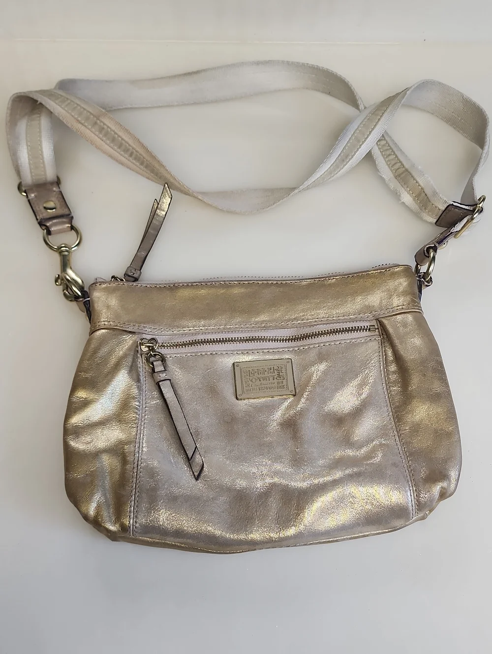 Coach Metallic Champagne Crossbody Bag